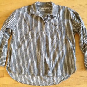 Madewell new grey striped flannel shirt Medium